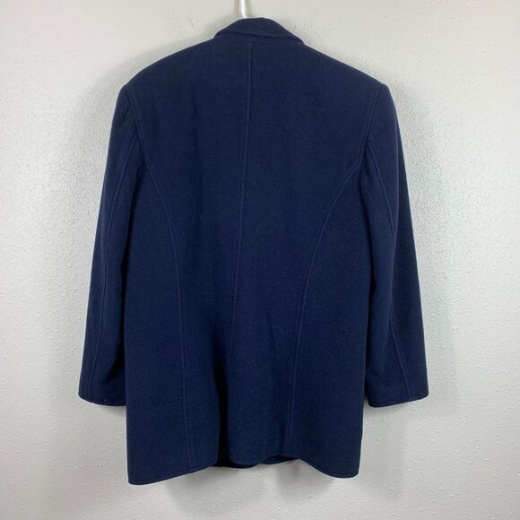 Vintage 80’s Dalmys Women’s Wool and Cashmere Coat Navy Blue - Size M Preppy - Picture 5 of 7